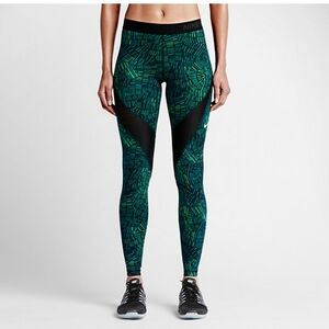 Nike Pro Dri Fit green athletic Leggings size S